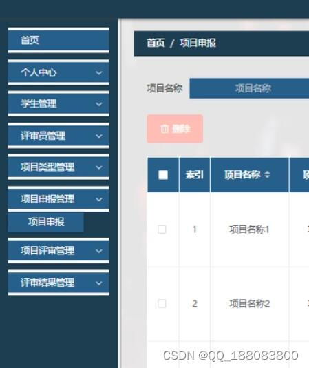 nodejs vue elementui项目申报评审系统